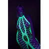 Ouch! Glow Combinaison Filet et Dos nu Vert Fluo